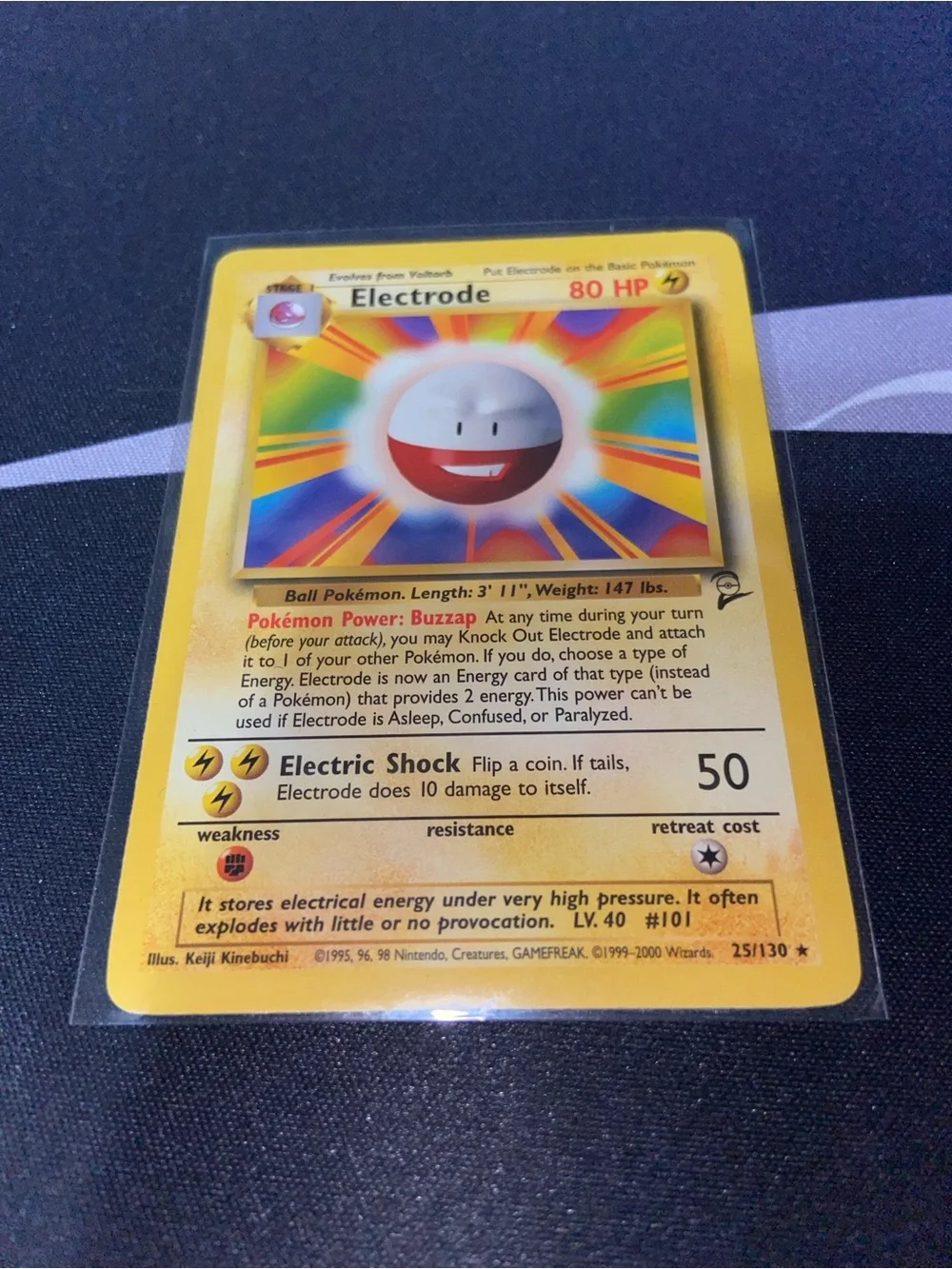 Electrode Pokémon Trading Card (25/130) Base Set 2 Vintage